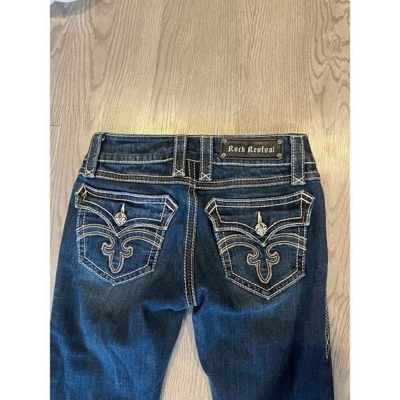 Rock Revival Womens Size 27 Debbie Boot Jeans Low Rise Zip Fly - Picture 7 of 9